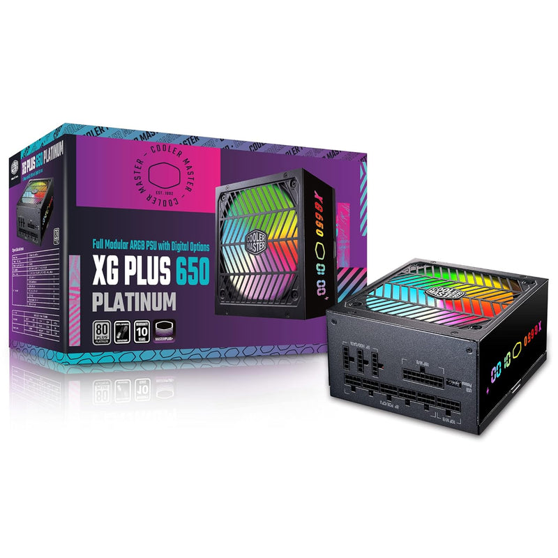 Cooler Master XG650 Plus Platinum ARGB Fully Modular, 650W, 80+ Platinum, ARGB