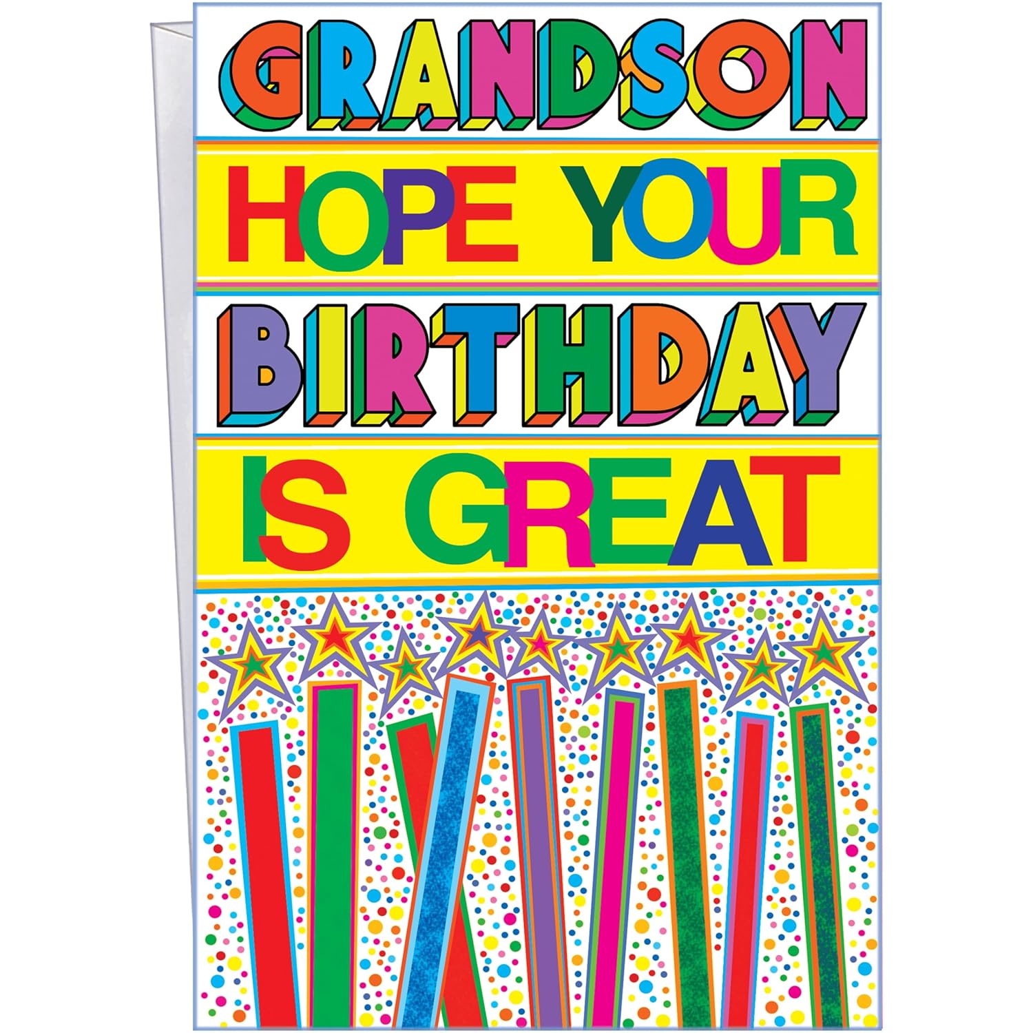- Birthday Card For Grandson - Made In Chicago - Large Card Opens To 10" X 7.75" - Packaged In Extra Sturdy Mailer - 95746