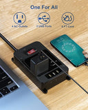 Outdoor Waterproof Power Strip 4 Outlets 3 USB 6 Ft Extension Cord Surge Protector