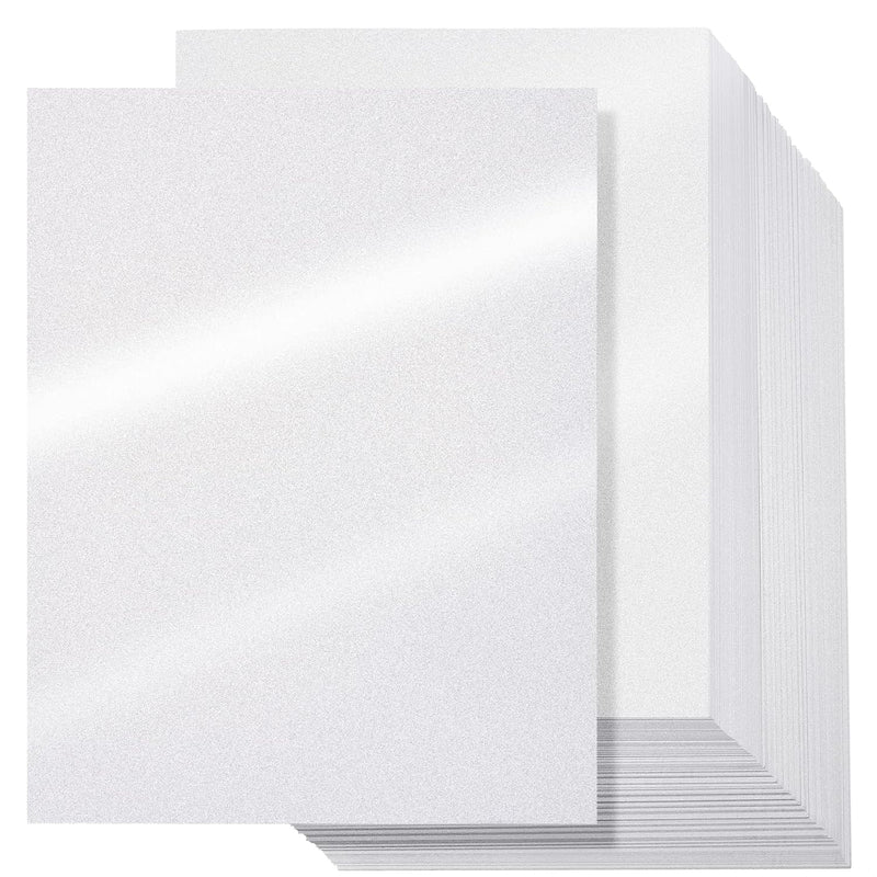 500 Sheets White Shimmer Cardstock 8.5 X 11 Inch White Shimmer Paper Metallic