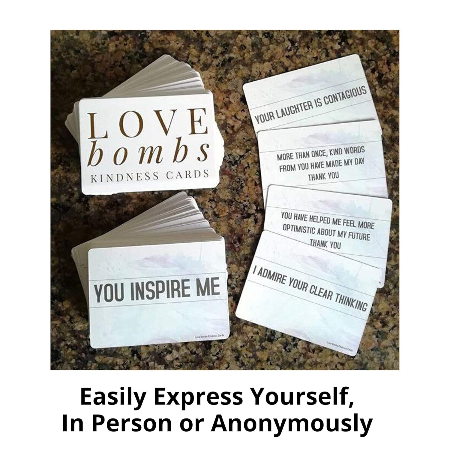 Love Bombs Kindness Cards – 111 Appreciation & Gratitude Cards, Love Notes For Him & Her, Just Because Gifts, Perfect For Valentine'S Day (White & Gold)