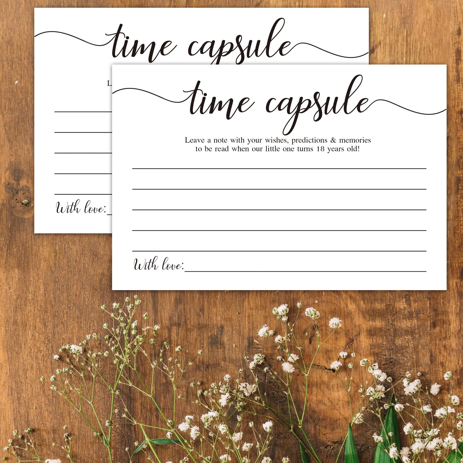 50 Time Capsule Cards For 1St Birthday Or Baby Shower Game Activity,Advice And Wishes Cards,And Anniversary Card For Baby Shower Party Supplies.