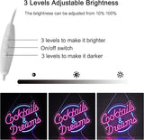 Cocktails and Dreams Neon Sign Dimmable LED Wall Decor for Bar Bedroom Hotel Party Club
