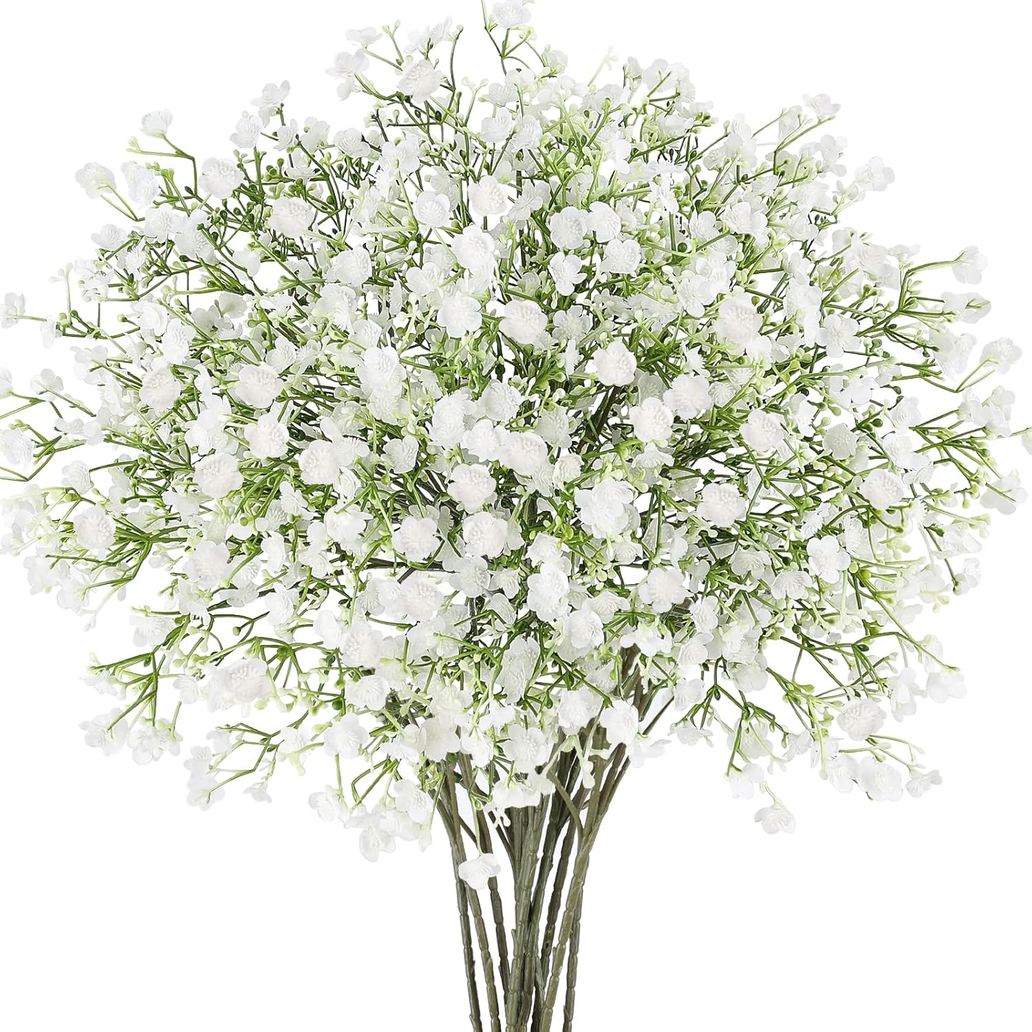 12Pcs Babys Breath Artificial Flowers,Real Touch Fake White Flowers Faux Flowers Bouquets For Vase Home Office Wedding Spring Winter Indoor Outdoor Centerpiece Table Decorations