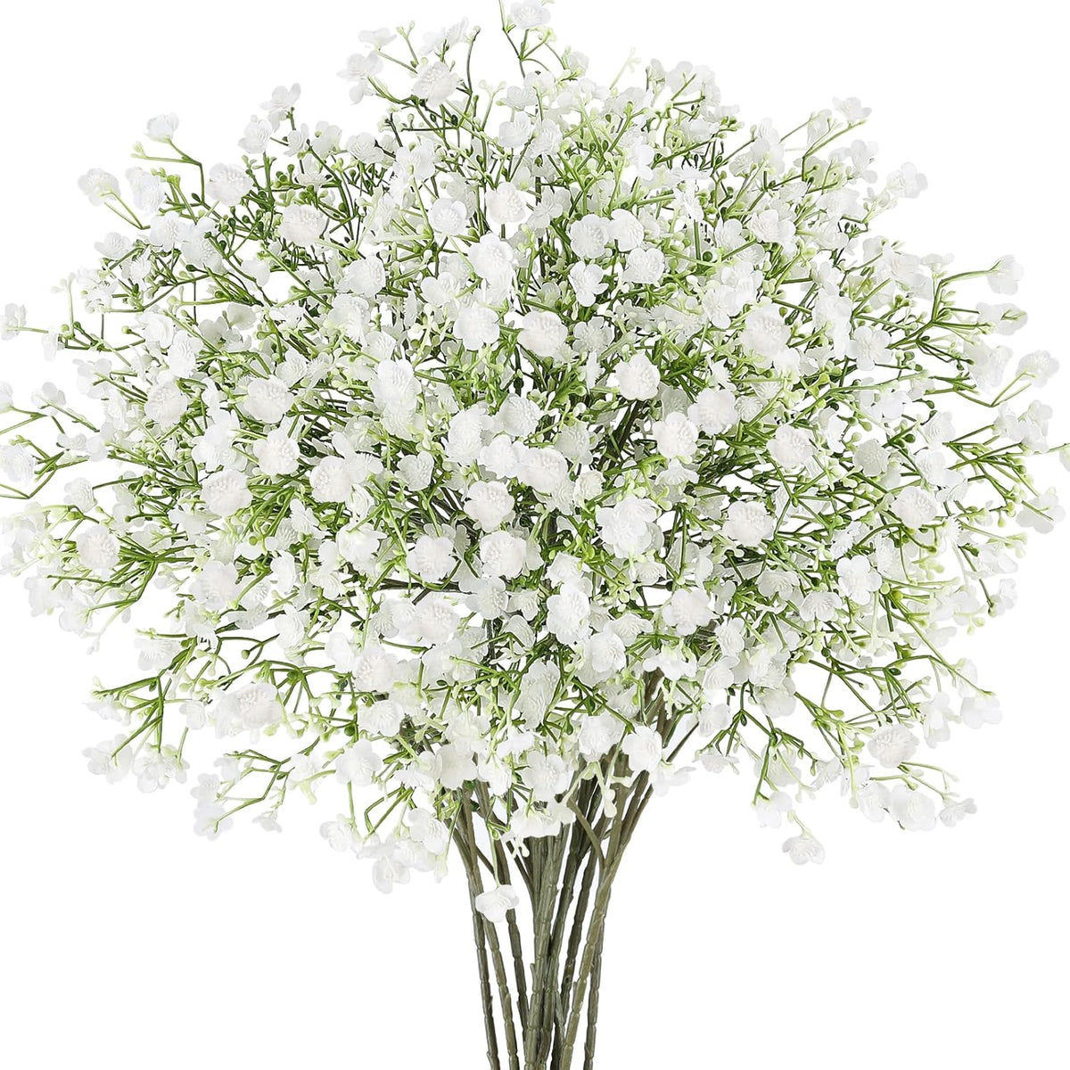 12Pcs Babys Breath Artificial Flowers,Real Touch Fake White Flowers Faux Flowers Bouquets For Vase Home Office Wedding Spring Winter Indoor Outdoor Centerpiece Table Decorations