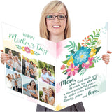 Jumbo Happy Mother'S Day Card With Envelope Dayspring Religious Big Mother'S Day Greeting Cards Gift For Mom Sister Daughter Giant Guest Book Signature Big Large Shaped Floral 14 X 21.26 Inch (Bd0010)