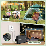 25FT Solar ST38 String Lights Waterproof USB Solar Powered Patio Lights with Remote Timer