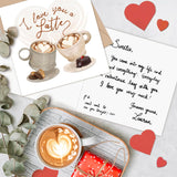 Funny Valentines Day Card For Him Or Her - Romantic Card For Husband Or Wife - I Love You A Latte - 5 X 5 Inches