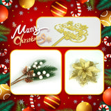 Merry Christmas Cake Topper With Artificial Pine Needles, Cones, And Berries For Theme Party Decorations Supplies