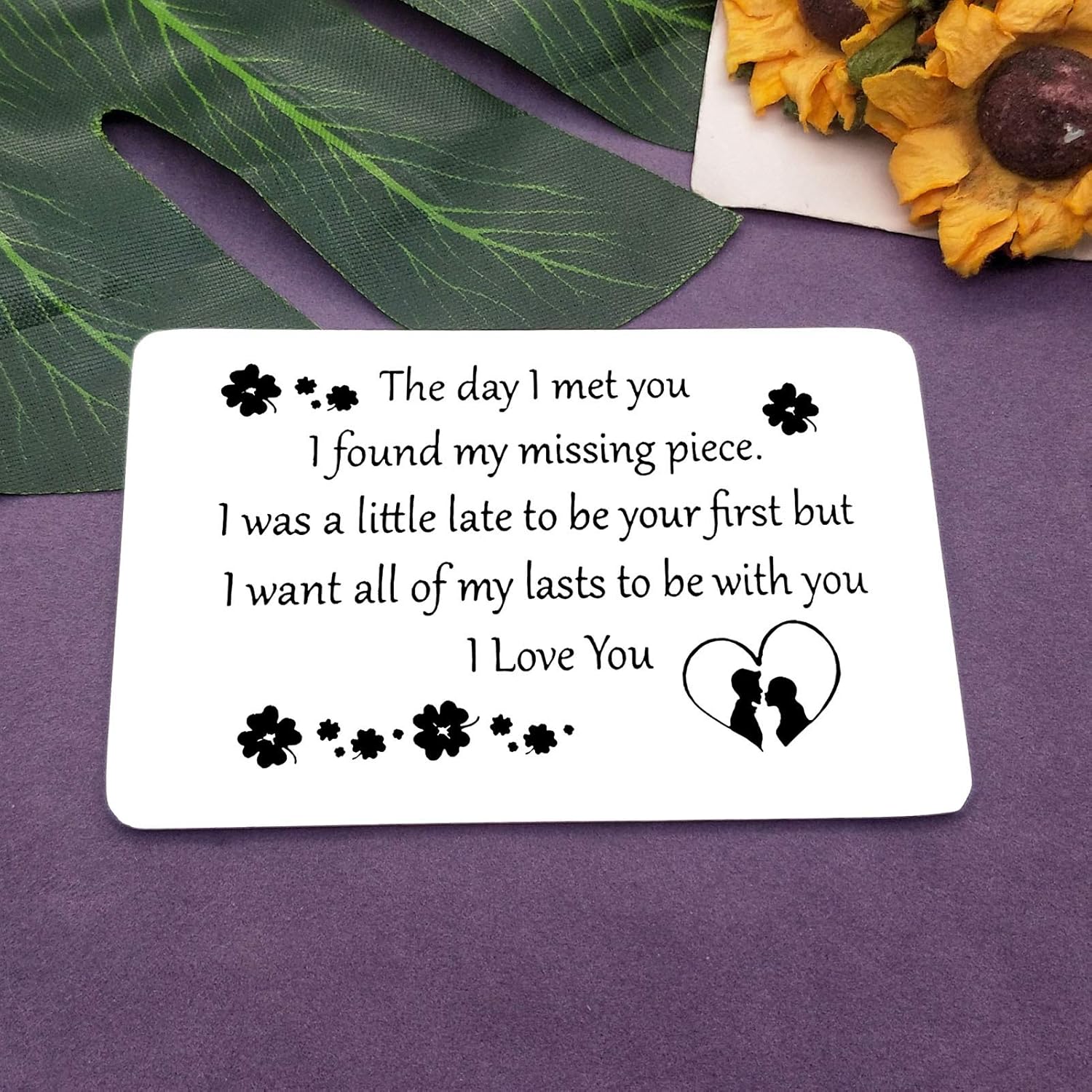 To My Man Gift For Him Metal Wallet Insert Card Anniversary Card For Boyfriend Fiance Husband I Love You Present Valentine'S Day Jewelry Wedding Birthday Gift For Men Couple