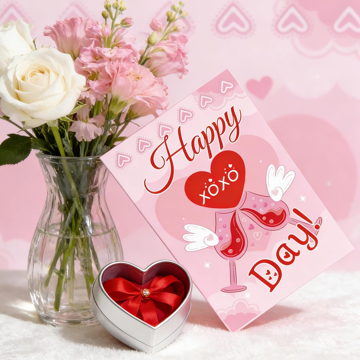 Happy Valentine'S Day Cards 24 Pack Happy Heart Day Card With Envelopes Valentine'S Day Decorations Cards For Valentine Gift Wrap