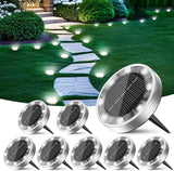 8 Pack Solar Ground Lights IP68 Waterproof Anti Rust Solar Pathway Landscape Lights