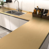 Gold Stainless Steel Contact Paper Golden Metallic Peel And Stick Wallpaper Self Adhesive Fridge Wallpaper Waterproof Metal Vinyl Refrigerator Wrap Contact Paper For Dishwasher 17.5X118 In