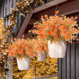 24Pcs Artificial Fall Flowers For Outdoors Uv Resistant Faux Autumn Plants Bushes No Fade Plastic Plants For Outside Garden Porch Window Box Fall Décor Orange