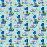 1St Birthday Boy Wrapping Paper - Mini Roll - Dinosaur Truck Happy Birthday Design For Boys' Birthday Party And More - 17 Inches X 16.4 Feet - 1 Year Old