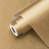 Gold Stainless Steel Contact Paper Golden Metallic Peel And Stick Wallpaper Self Adhesive Fridge Wallpaper Waterproof Metal Vinyl Refrigerator Wrap Contact Paper For Dishwasher 17.5X118 In
