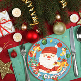 50Pcs Merry Christmas Paper Plates - 7Inch Blue Dessert Plates For Cake Fruit Salad Pizza Disposable Decoration Supplies For Christmas Birthday Wedding Party