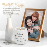 Pavilion - 8 Oz Candle Holder - White Ceramic Candle Jar with 100% Soy Wax Candle Cotton Scent "I Always Wished For A Friend Like You" Ideal Gift for a Friend - Printed Text, Love Theme & Oval Shape