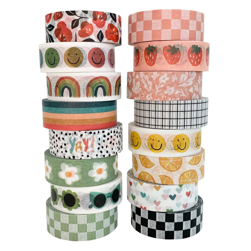 Washi Tape Set Of 16 Rolls Of 15 Mm Wide Washy Tape Cute Decorative Ta