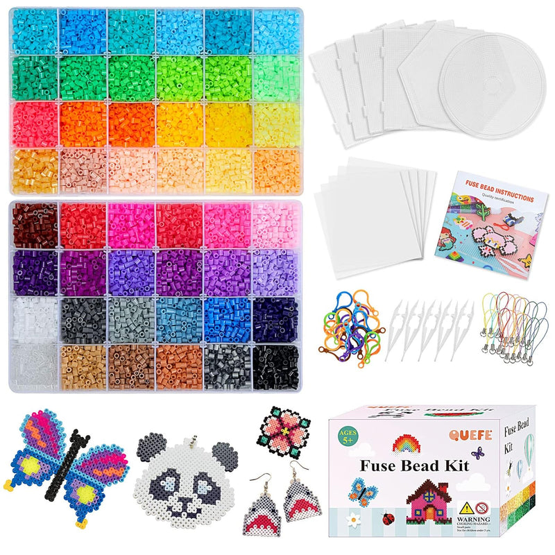 20000 Fuse Beads Kit For Kids, 48 Colors 5Mm Iron-On Beads 6 Pegboards, Meltin