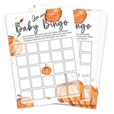 Fall Baby Shower Games, 25 Pcs Baby Bingo Cards For Guests, Little Pumpkin Gender Reveal Decorations For Party Favors - A02