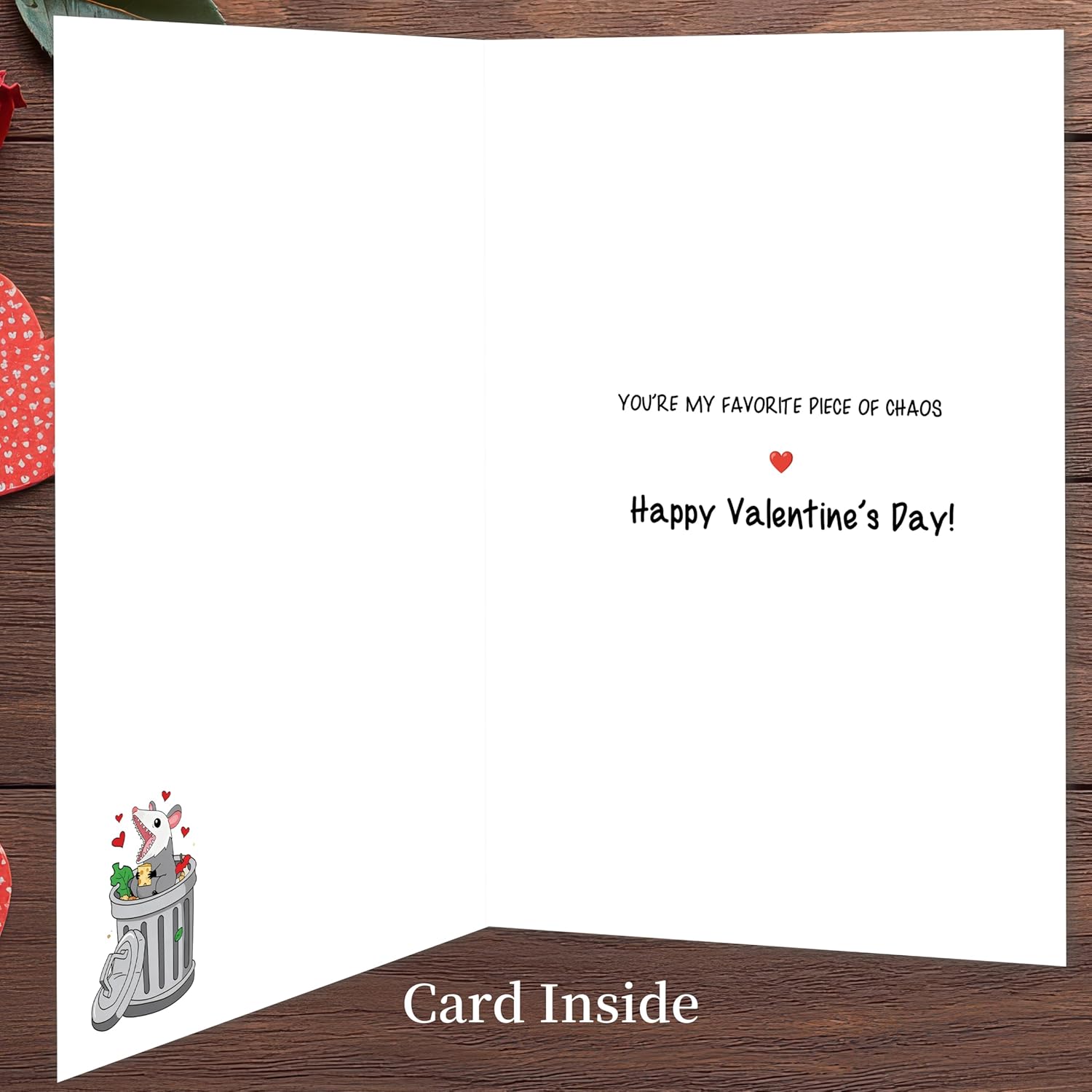 Funny Valentines Day Card,Valentines Day Cards Gifts For Him Her,Valentines Day Card For Husband Wife Boyfriend Girlfriend Fiance Fiancee Men Women With Cute Possum Trash Can Design
