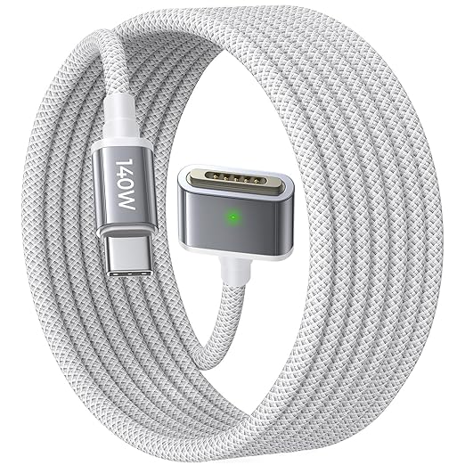 USB C to Magnetic 3 Charger Cable 6.6FT 140W Fast Charging Cord for MacBook Pro Air M5 M4 M3 M2