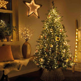 Christmas Tree Lights, 448 Led Waterfall Tree Topper Lights With Remote & 8 Lighting Modes, 8.2Ft X 16 Lines Christmas Light For Indoor Outdoor Yard Party Xmas Decoration (Warm White)