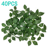 Artificial Foliage 40Pcs, Decorative Greenery Foliage, Set Of Stems Bulk Silk Greenery Fake Rose Flower Leaves For Diy Wedding Bouquets Bridal Shower Centerpieces Home Decorations