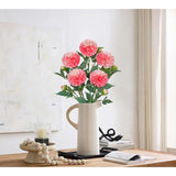 5Pcs Dahlia Artificial Flowers 24.8" Pink Fake Ball Dahlias Silk Flowers Faux Roses Flower With Long Stems For Diy Wedding Bouquets Table Centerpieces Arrangements Bridal Party Home Decor