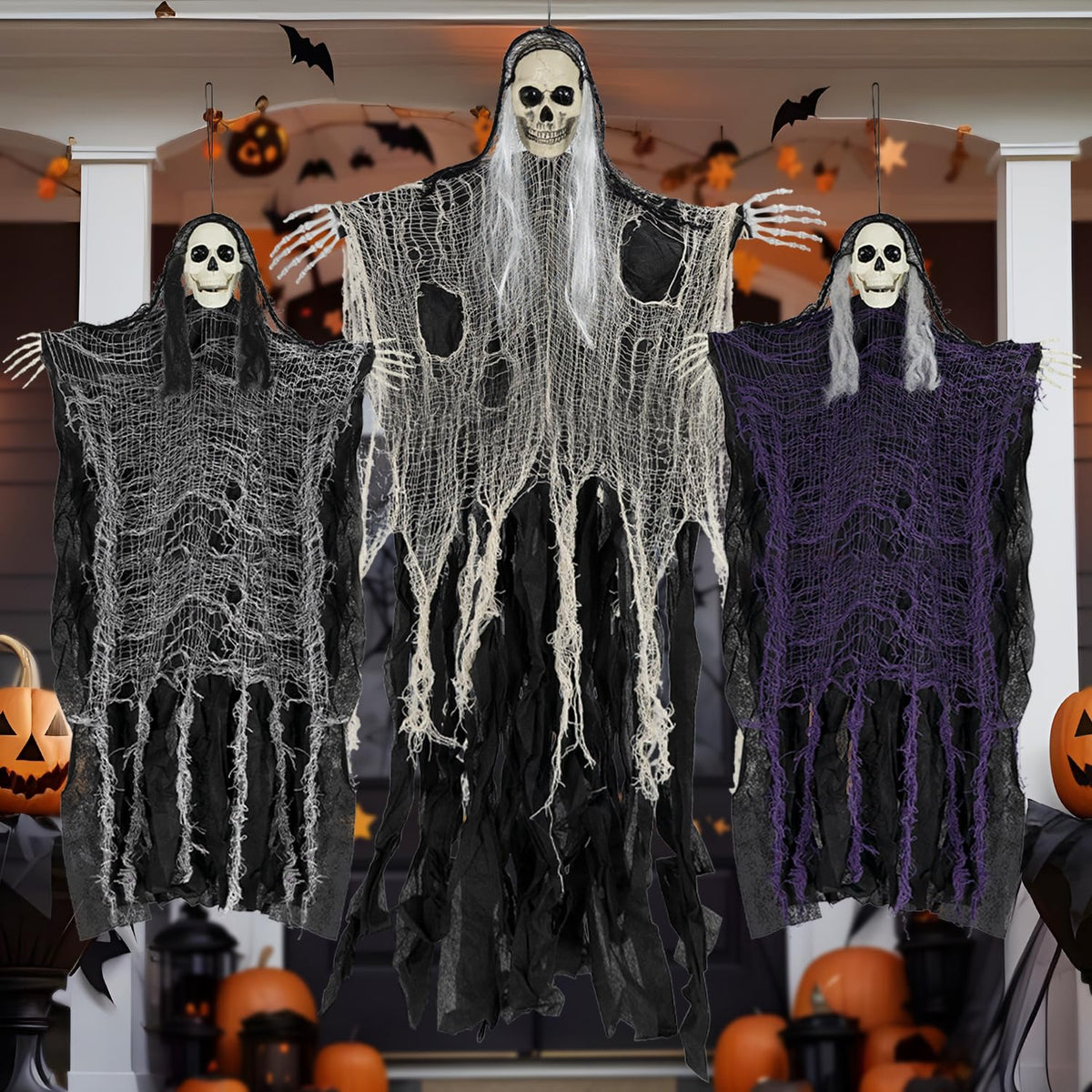 Halloween Decorations Outdoor/Indoor,Set of 3 Scary Hanging Ghosts