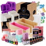 Large ?????????????? Deluxe Soap Making Kit - All-In-One Soap Making Supplies With Soap Base, Soap Cutter Box, Silicone Loaf Molds, Fragrances & More - Homemade Melt & Pour Diy Craft Kits