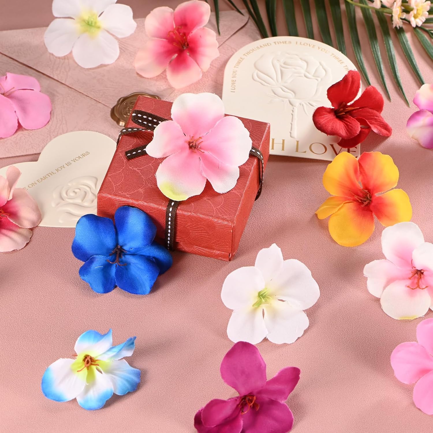 50-Pack Artificial Orchid Flower Heads, Fake Silk Orchid Flowers Head For Diy Crafts/Dress/Wedding/Party Decoration [Pink+White, 2.2"/ 5.5Cm]