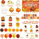 Thanksgiving Party Decorations Banner Orange Balloons Hanging Swirls Honeycomb Centerpieces