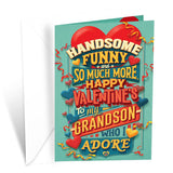 Valentine'S Day Card For Grandson, Made In America, Eco-Friendly, Thick Card Stock With Premium Envelope 5In X 7.75In, Packaged In Protective Mailer