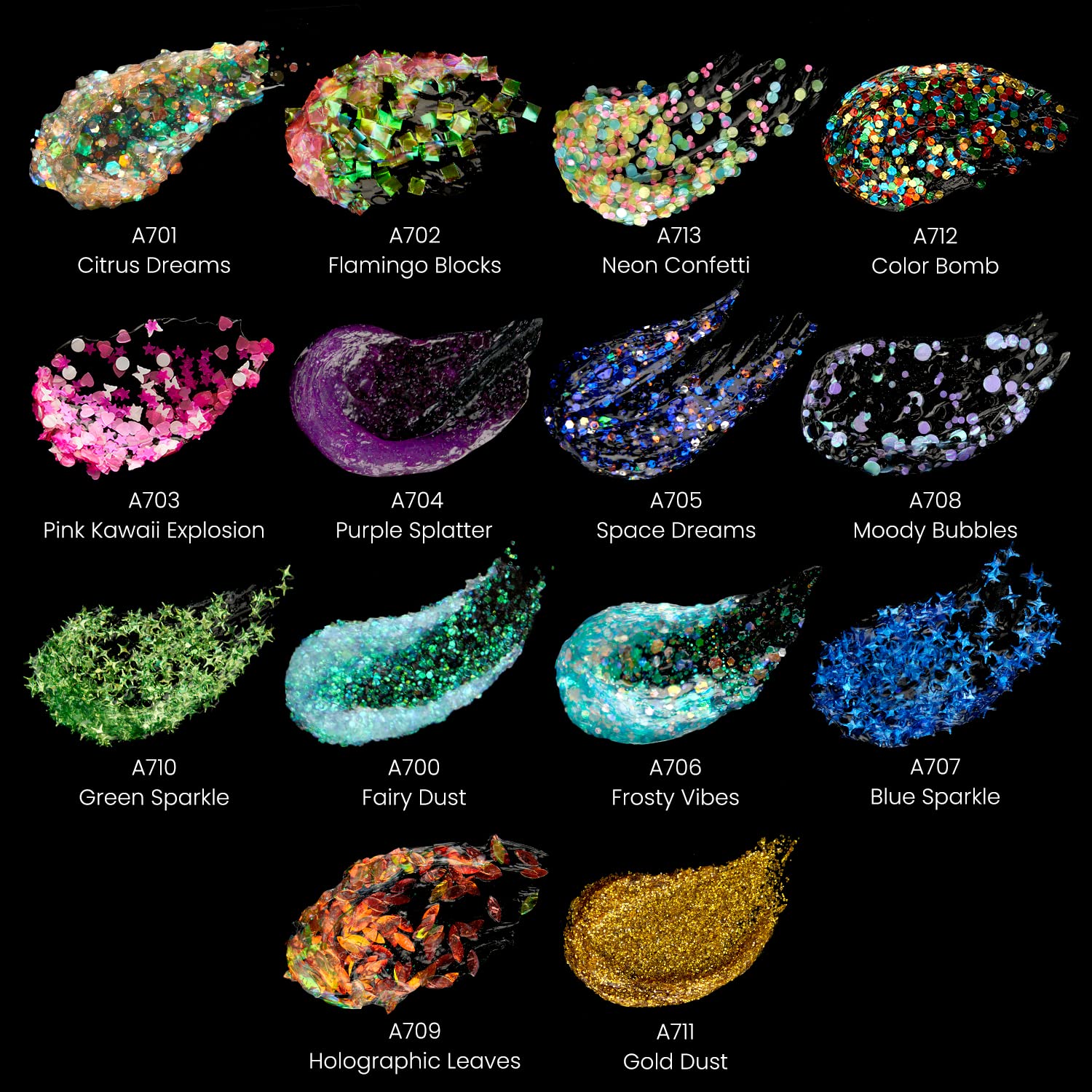 Glitter Acrylic Paint, 14 Iridescent Colors, 2 Fl Oz Bottles, Transparent Base, Iridescent Paint With Chunky Glitter, Art Supplies For Adding Accents To Canvas, Paper, Wood, And Glass