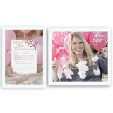 Pink Floral Prediction And Advice Cards For Girls - Pack Of 25 - Pink Girl Baby Shower Games, Wishes For New Parents, Mom & Dad To Be, Mommy And Daddy Message, Game Activity Keepsake Book G140-Pdav