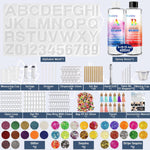 Letter Molds Backward Alphabet Mold Starter Kit 206 Pcs Silicone Number Molds Epoxy Resin Mold With Accessories For Resin Beginner Jewelry Keychain Craft Making Casting Large Set
