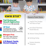 Black, 12 Black Solid Tempera Paint Sticks, Quick Drying