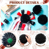 12 Pcs Homecoming Mum Flower - 6.5 Inches Artificial Silk Mums Accessories Kit Diy Crafts For Back To School Homecoming Week Party Decorations (Black)