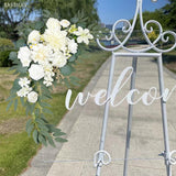 Set Of 2 Wedding Arch Flowers?Artificial Flowers For Wedding Welcome Sign? Decorations For Reception And Backdrop?Flowers For Balloon Arch (White)