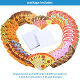 40 Pieces Valentines Day Cards Valentines Scratch And Sniff Cards For Classroom, 8 Unique Patterns And Scents Exchange Gift For School Party Supplies Favors With 40 Envelopes