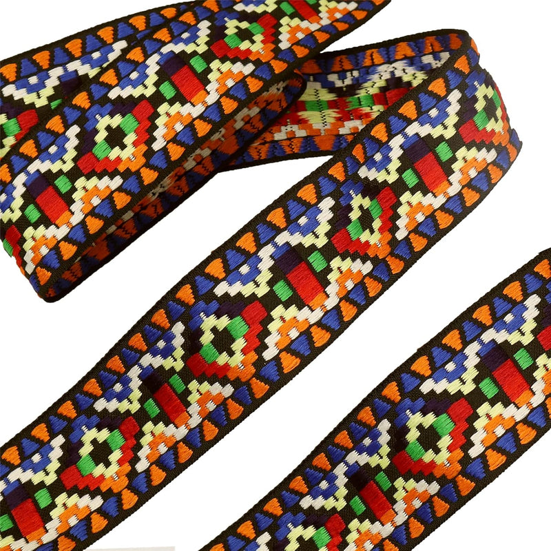 Colorful Jacquard Ribbon Trim, Embroidered Lace Ribbon Trim, Sewing Lace Trim