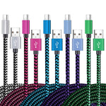 5-Pack USB Type C Fast Charging Cables (6Ft, 3A) for Samsung S10/S9/Note 9