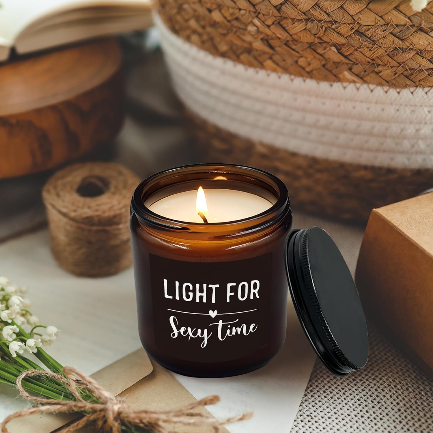 Couple Candle, Anniversary Boyfriend Couple Gifts For Him Men Husband Her Women, Funny Couples Valentines Soy Candles For Home Scented Lavender Scented Candle 8Oz Jar