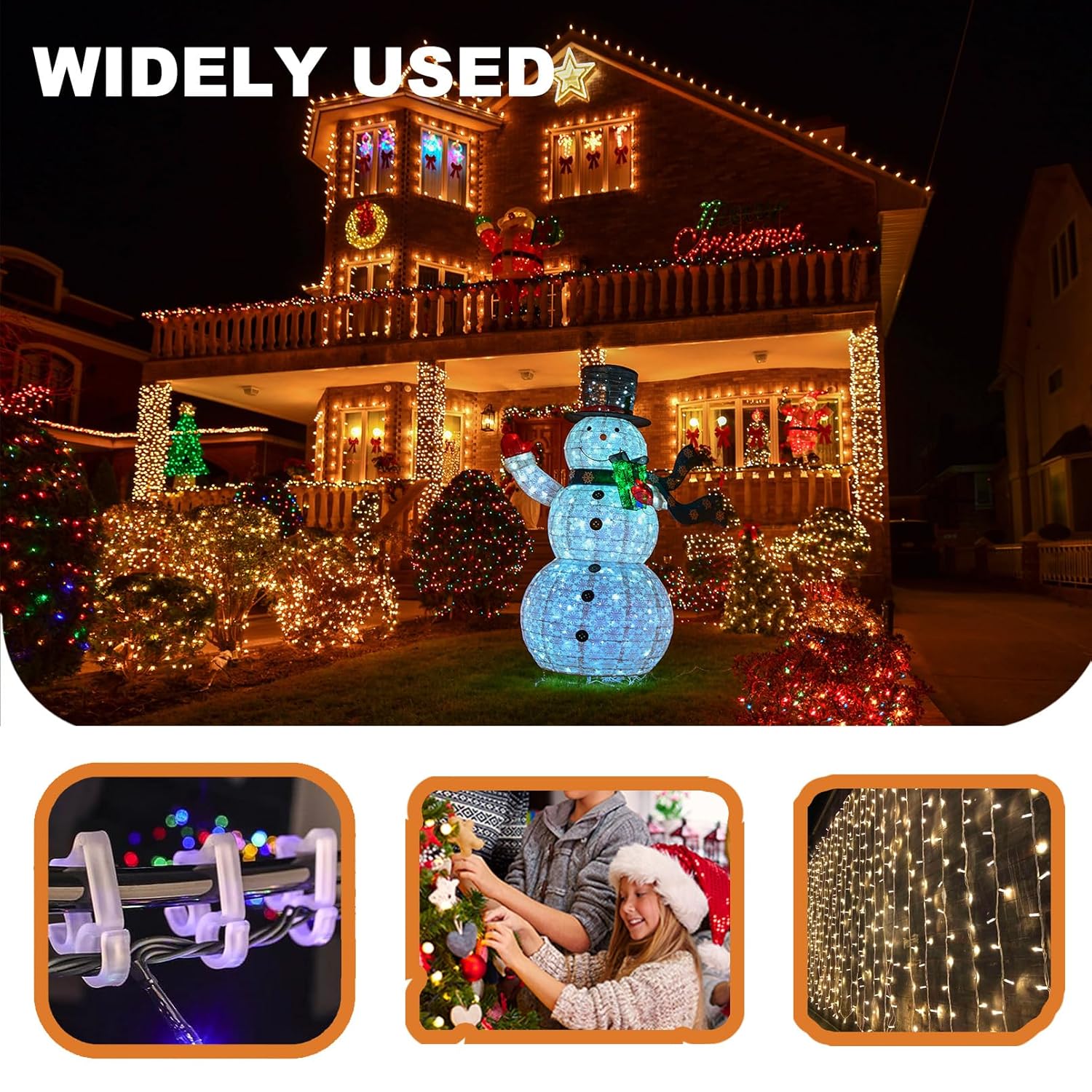 Holiday Light Clips 100 Pcs Sturdy Christmas Light Clips Light Hanger Hooks For Gutters, Strengthen Light Hooks For Holiday Party Light Strings Outdoor Hang Gutter Hooks For Halloween Xmas Decoration