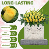 Cemetery Headstone Flower Saddle,Tombstone Flower,Outdoor Grave Saddle Headstone Decorations,Cemetery Memorial Flowers For Outdoor Gravesite Tombstone Decorations (Yellow)