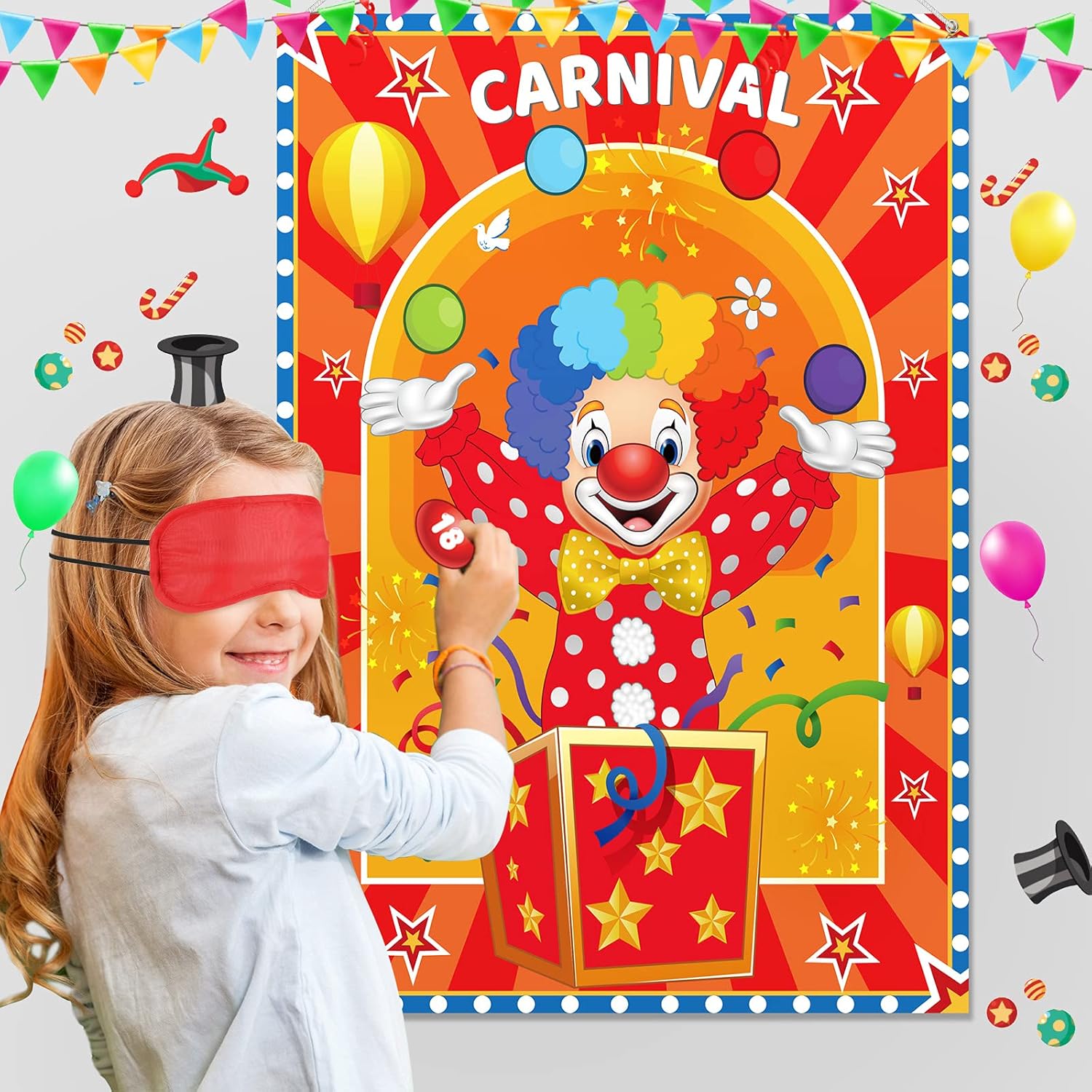 Carnival Circus Theme Party Games Attach The Nose On The Clown Game Birthday Party Game Circus Pin Game And Activities For Boys Girls Carnival Party Supplies Decorations Indoor Outdoor