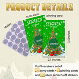Christmas Scratch Off Cards, Fun Christmas Party Games, Santa Tree Scratch Off Cards For Prizes, Winter Holiday Party Congrats Raffle Tickets, Winter Lucky Draw Game For Adults, 50 Pack(18)