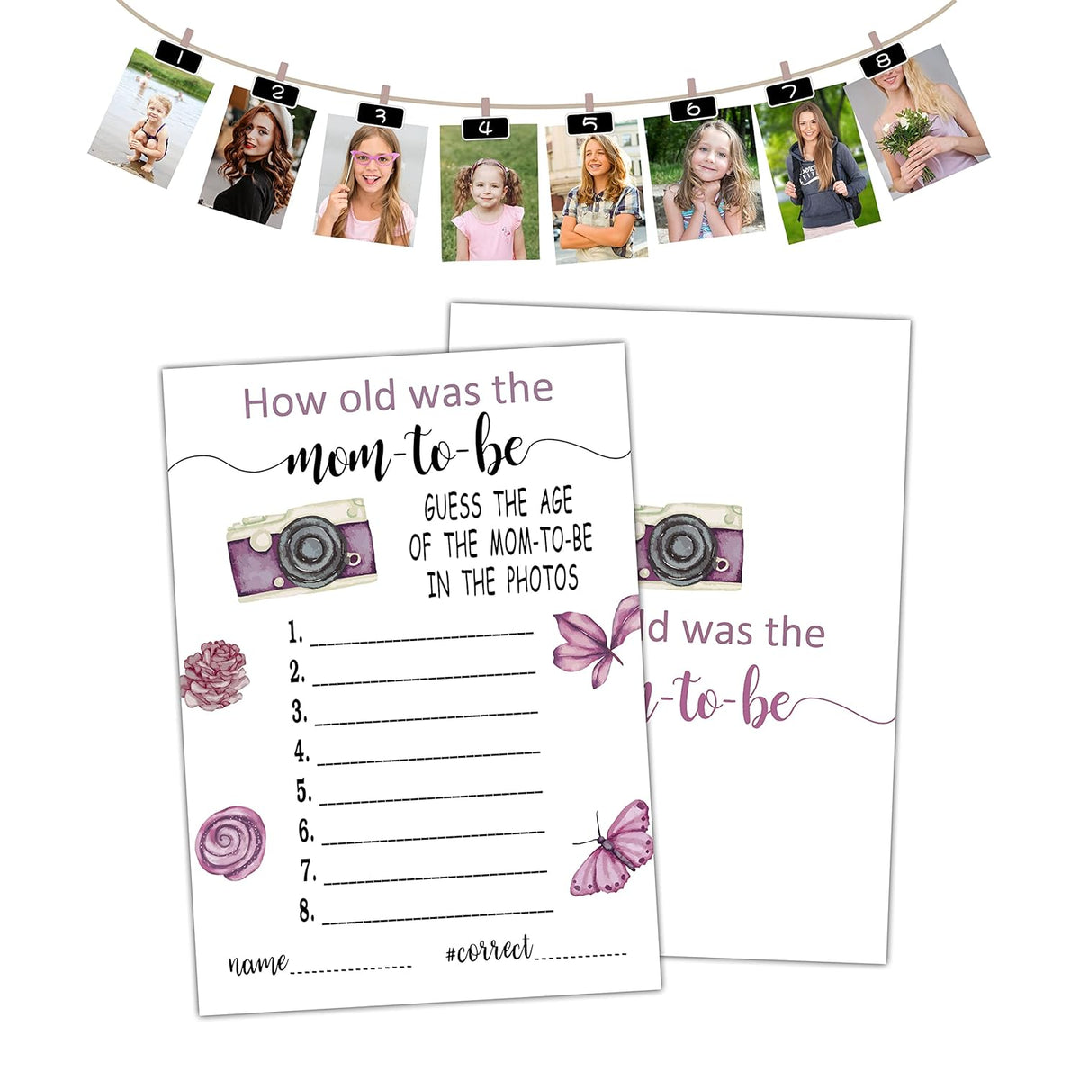 Baby Shower Games - How Old Was The Mom-To-Be Card Game - Baby Shower Game - The Mom-To-Be Age Game - Pregnancy Accounment/Gender Reveal Party Supplies Decorations(01)